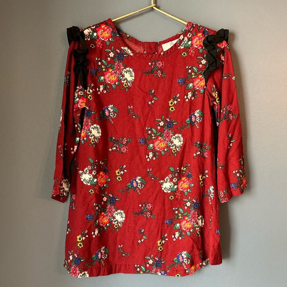 Hanna Andersson cranberry floral‎ dress